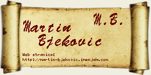 Martin Bjeković vizit kartica